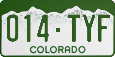 CO license plate 014TYF