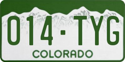 CO license plate 014TYG