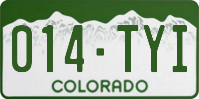 CO license plate 014TYI