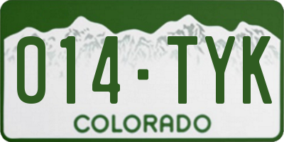 CO license plate 014TYK