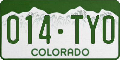 CO license plate 014TYO