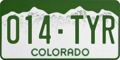 CO license plate 014TYR