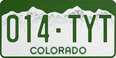 CO license plate 014TYT