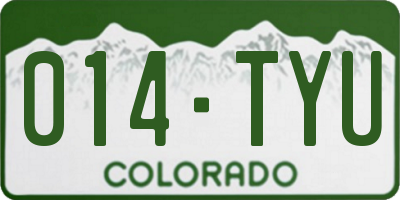 CO license plate 014TYU