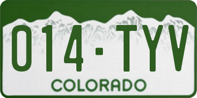 CO license plate 014TYV