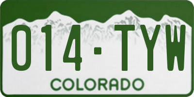 CO license plate 014TYW