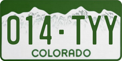 CO license plate 014TYY