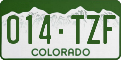 CO license plate 014TZF
