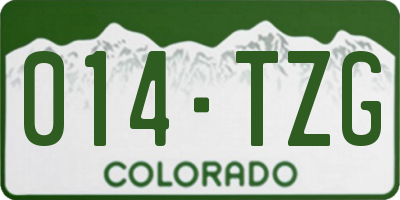 CO license plate 014TZG