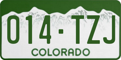 CO license plate 014TZJ