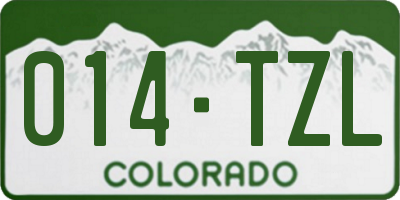 CO license plate 014TZL