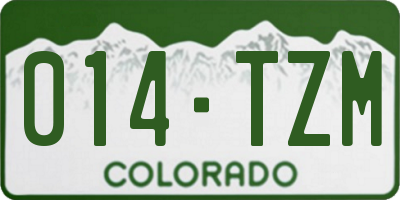 CO license plate 014TZM