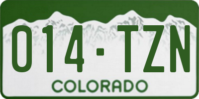 CO license plate 014TZN