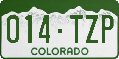 CO license plate 014TZP