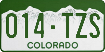 CO license plate 014TZS