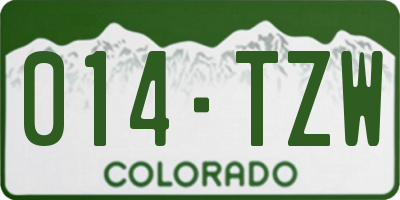 CO license plate 014TZW