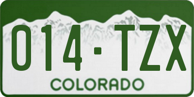 CO license plate 014TZX