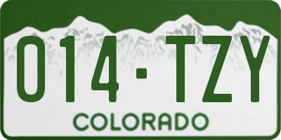 CO license plate 014TZY