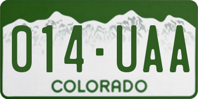 CO license plate 014UAA
