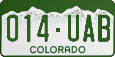 CO license plate 014UAB