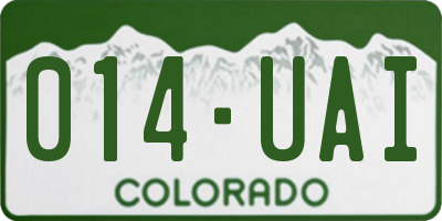 CO license plate 014UAI