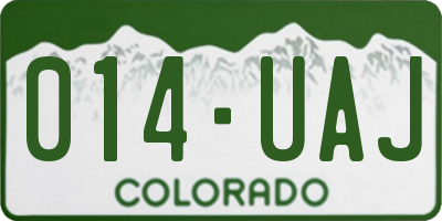 CO license plate 014UAJ