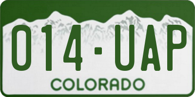 CO license plate 014UAP