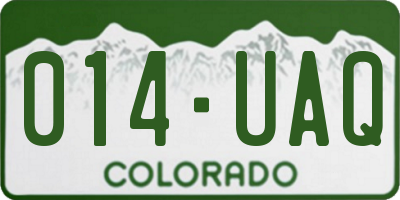 CO license plate 014UAQ