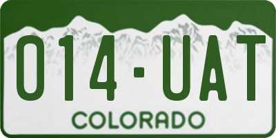 CO license plate 014UAT