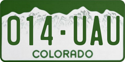 CO license plate 014UAU