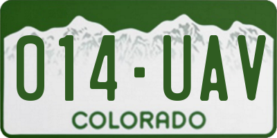 CO license plate 014UAV