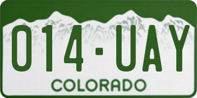 CO license plate 014UAY