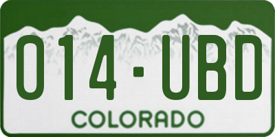 CO license plate 014UBD