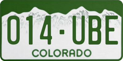 CO license plate 014UBE