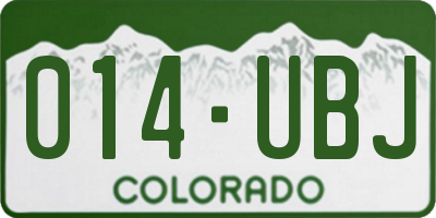 CO license plate 014UBJ