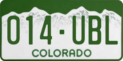 CO license plate 014UBL