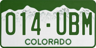 CO license plate 014UBM