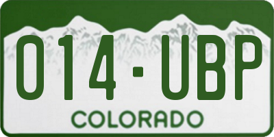 CO license plate 014UBP
