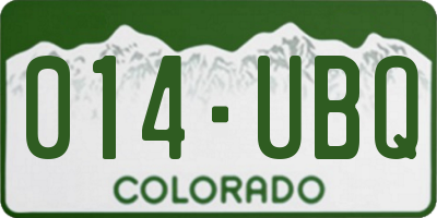 CO license plate 014UBQ