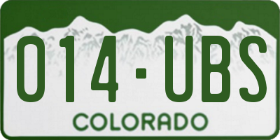 CO license plate 014UBS