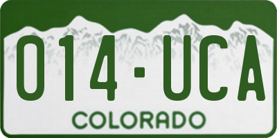 CO license plate 014UCA