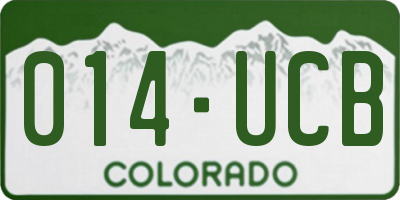 CO license plate 014UCB