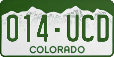 CO license plate 014UCD
