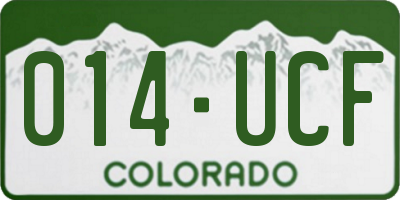 CO license plate 014UCF