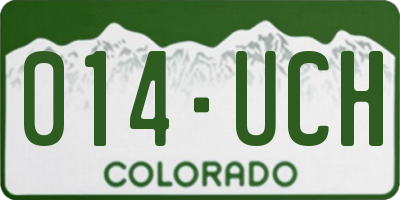 CO license plate 014UCH