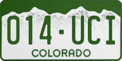 CO license plate 014UCI