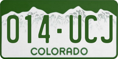 CO license plate 014UCJ