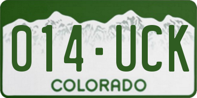 CO license plate 014UCK