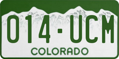 CO license plate 014UCM