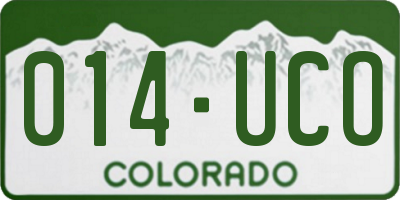 CO license plate 014UCO